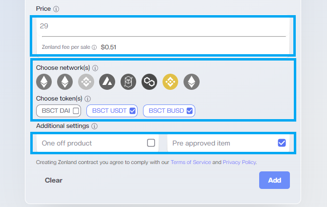 Sell artwork and design with Zenland - Set payment methods and currency